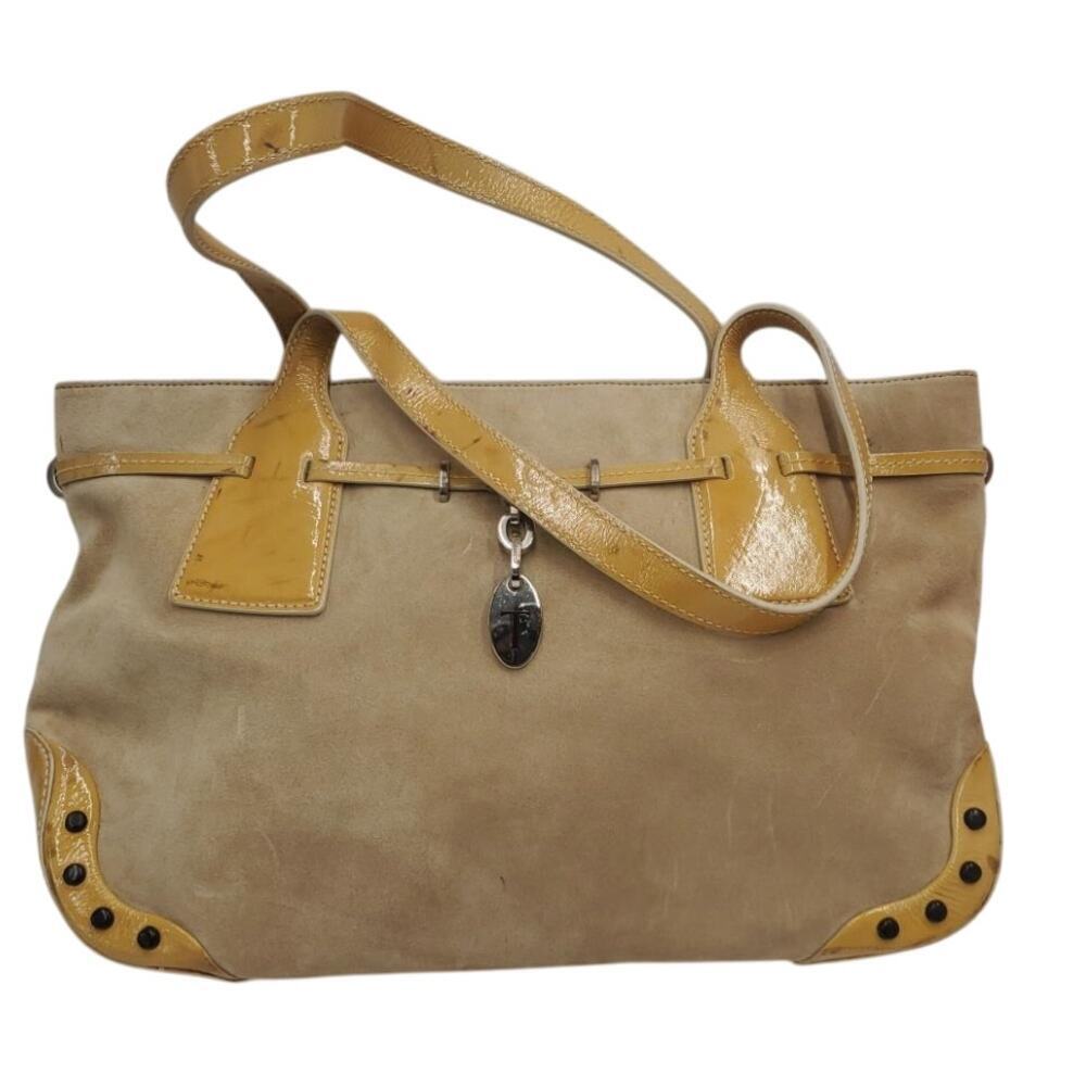 Vintage Tod’s Light Brown & Yellow Leather Shoulder Bag – Italian Luxury Classic